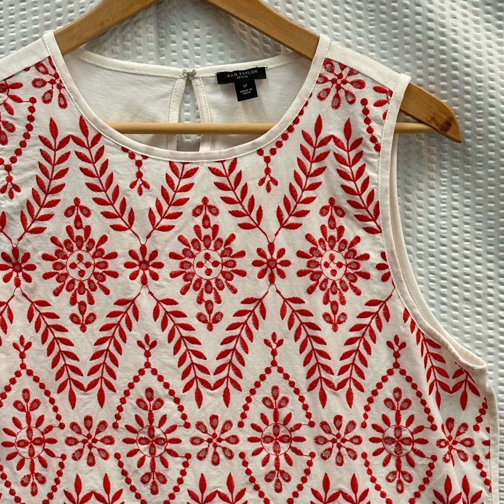 Embroidered Cotton Top - Petite Large